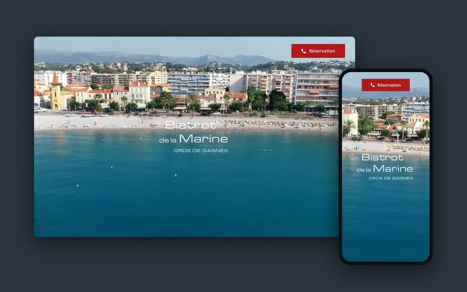 Site Le Bistrot de la Marine sur ordinateur et sur mobile