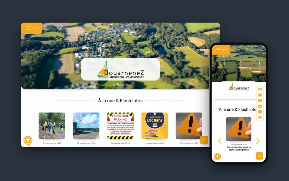 Site Douarnenez Communauté sur ordinateur et sur mobile